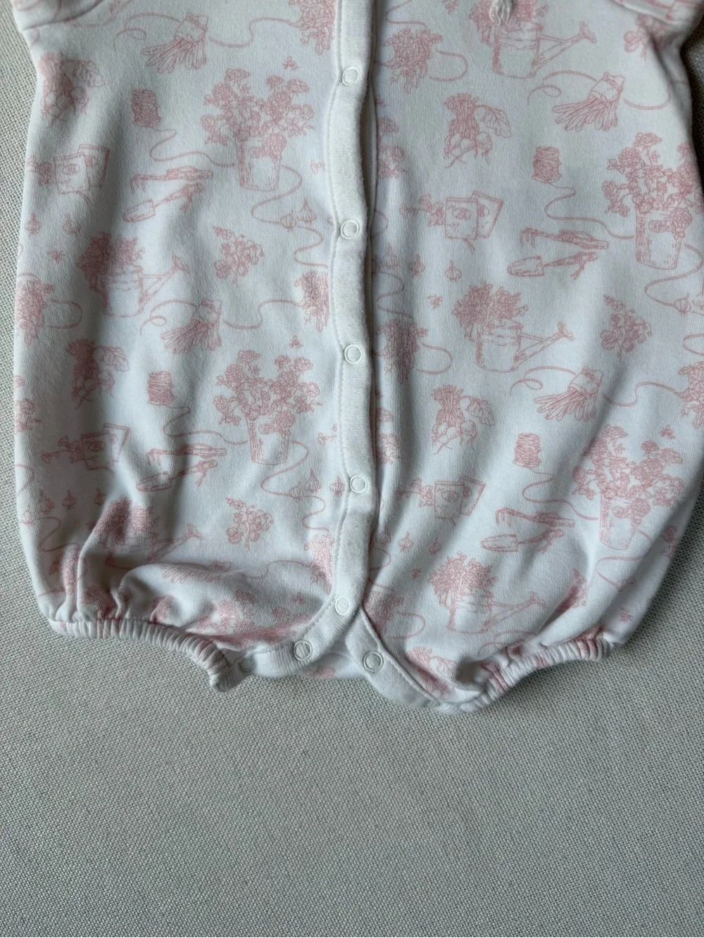 Ralph Lauren Garden Print Puff Sleeve Cotton Romper 3M